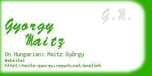 gyorgy maitz business card