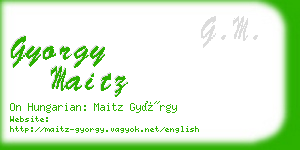 gyorgy maitz business card